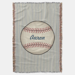Personalized Vintage Sports Baseball Blanket Gift