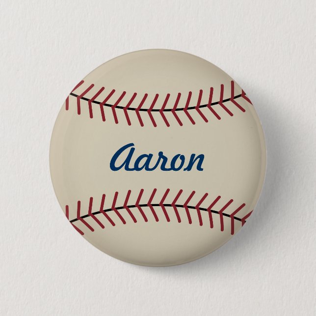 Personalized Vintage Sports Baseball Button  (Front)
