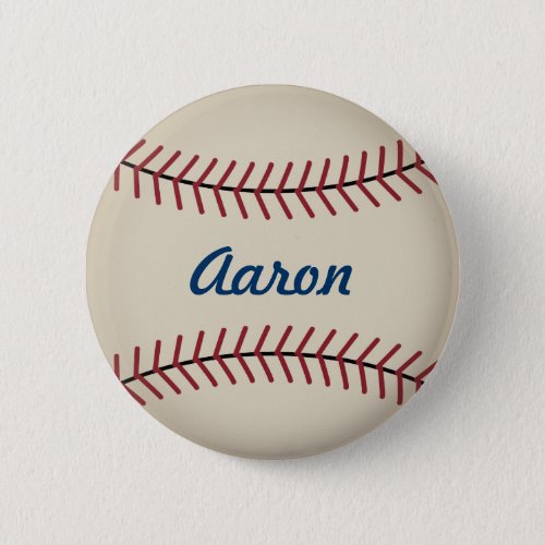 Personalized Vintage Sports Baseball Button 