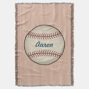 Personalized Vintage Sports Baseball Throw Blanket