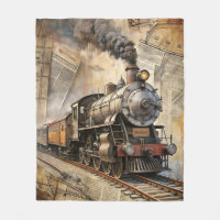 Personalized Vintage Steam Train Retro Travel