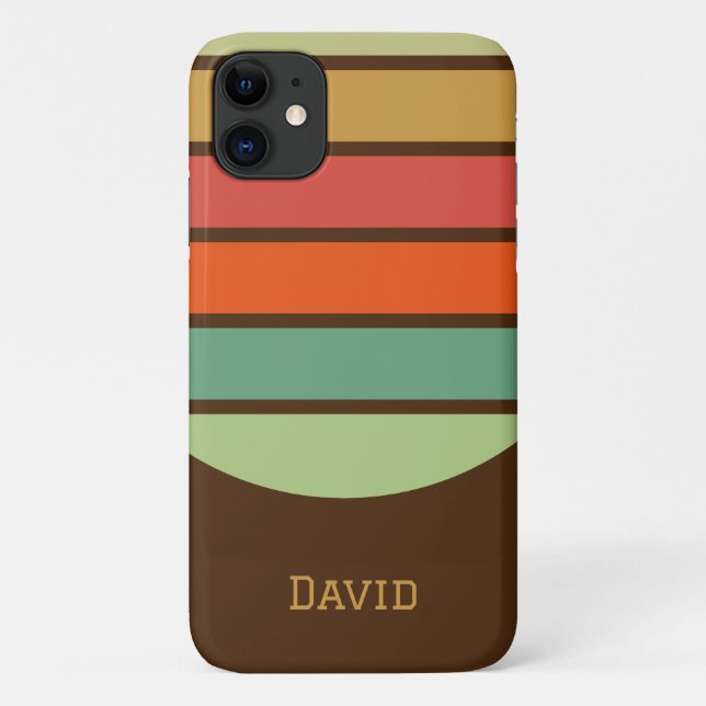 Personalized Vintage Stripes Case-Mate iPhone Case (Back)