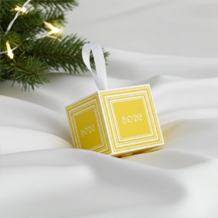 Personalized Vintage Style Love Peace Hope and Joy Cube Ornament