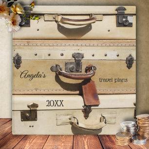 Personalized Vintage Suitcases Travel Binder