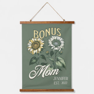 Personalized Vintage Sunflower Bonus Mom Hanging Tapestry