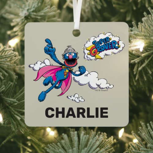 Personalized Vintage Super Grover Metal Ornament