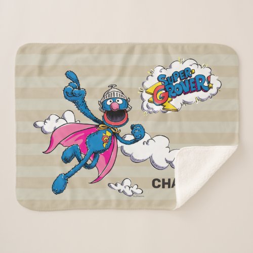 Personalized Vintage Super Grover Sherpa Blanket