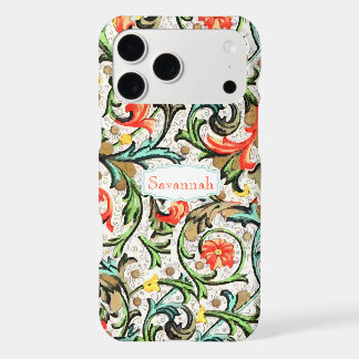 Personalized Vintage Swirly Damask iPhone 17 Pro Max Case