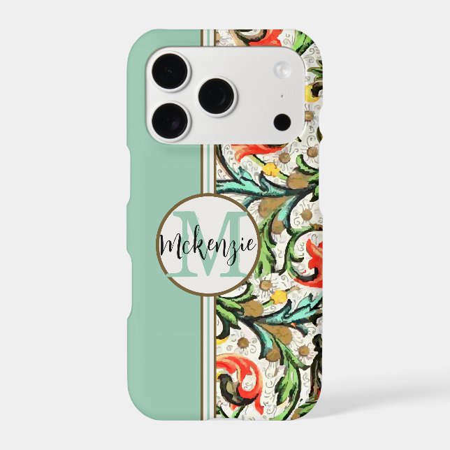 Personalized Vintage Swirly Damask  Case-Mate iPhone Case (Back)