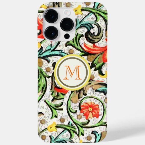 Personalized Vintage Swirly Damask iphone Case_Mate iPhone 14 Pro Max Case