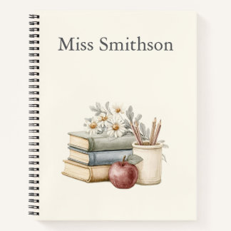 Personalized Vintage Teacher Notebook