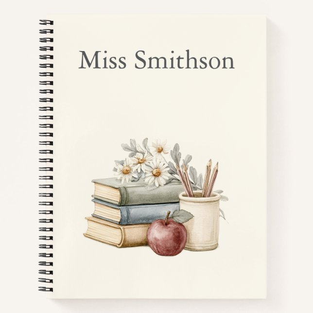 Personalized Vintage Teacher Notebook (Front)