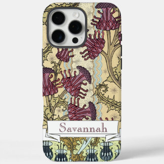 Personalized Vintage Thistle Floral Pattern iPhone 16 Pro Max Case