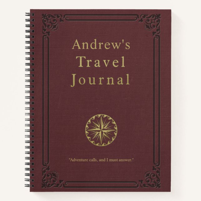 Personalized Vintage Travel Journal (Front)