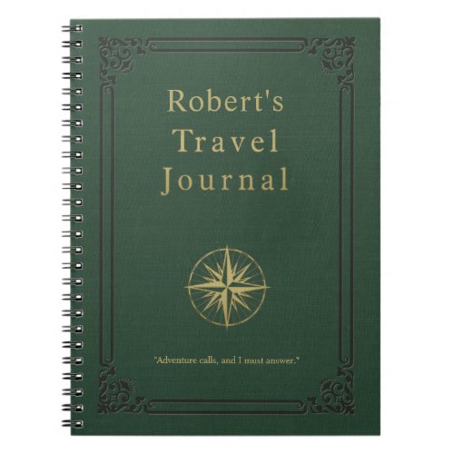 Personalized Vintage Travel Journal