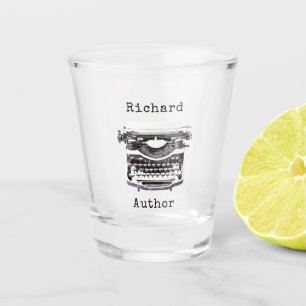 Personalized Vintage Typewriter for Author Writer Shot Glass