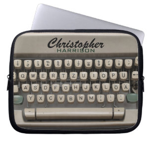 Personalized Vintage Typewriter Laptop Sleeve