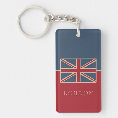 Personalized Vintage UK Flag Keychain