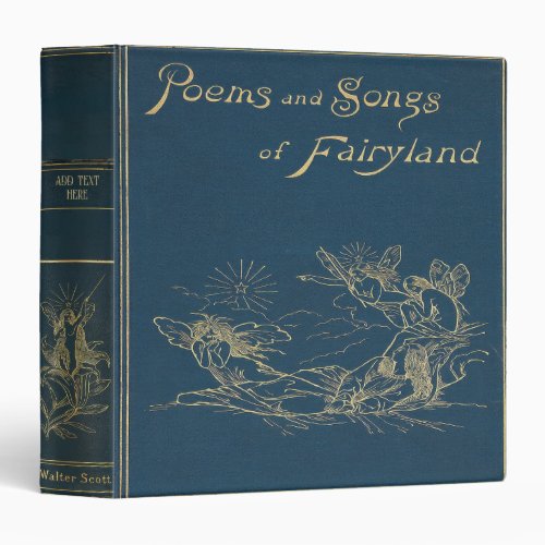Personalized Vintage Victorian Fairyland 3 Ring Binder