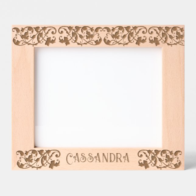 Personalized Vintage Victorian Foliage Engraved Frames (Front)