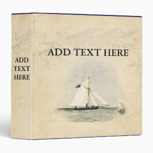 Personalized Vintage Victorian Sailing 3 Ring Binder
