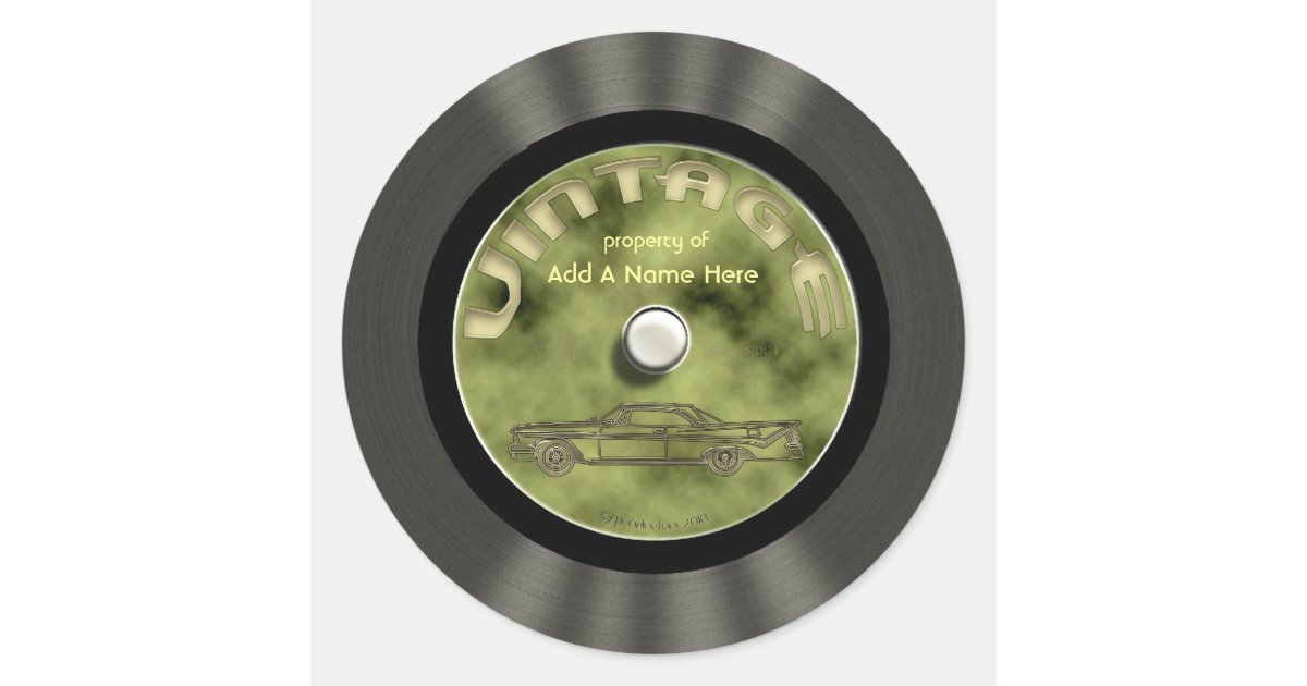 Personalized Vintage Vinyl Record Stickers | Zazzle.com