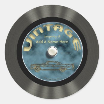 Personalized Vintage Vinyl Record Stickers by Specialeetees at Zazzle