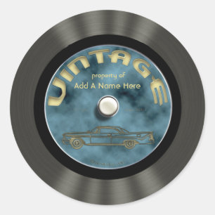 Personalized Vintage Vinyl Record Stickers