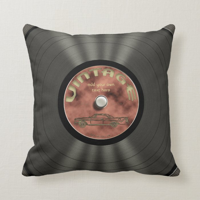 Personalized Vintage Vinyl Record Throw Pillows
