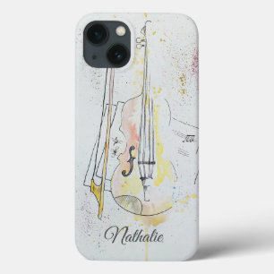 Personalized Vintage Violin floral iPhone 13 Case