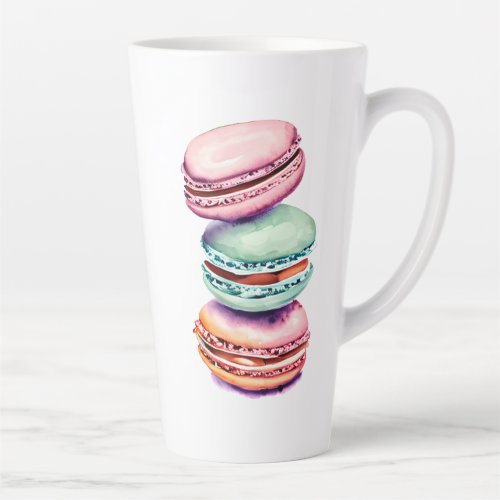 Personalized Vintage Watercolor Macaron Latte Mug
