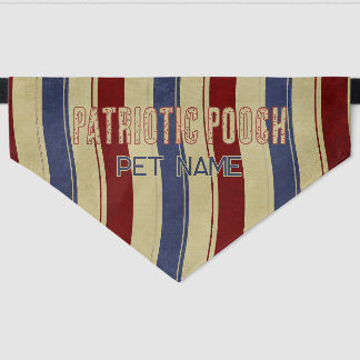 Personalized Vintage Wavy Stripes Pet Bandana Collar