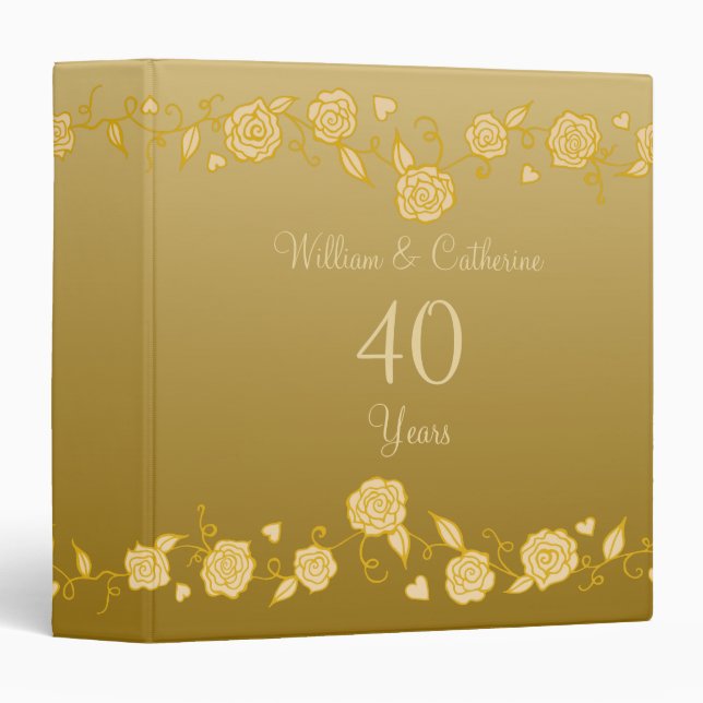 Personalized Vintage Wedding Anniversary Binder (Front/Spine)