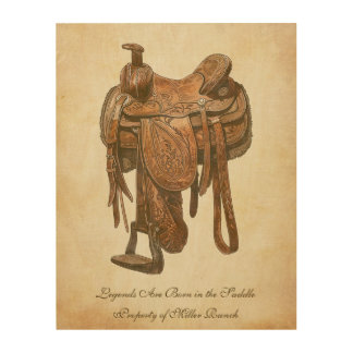 Personalized Vintage Western Saddle Poster
