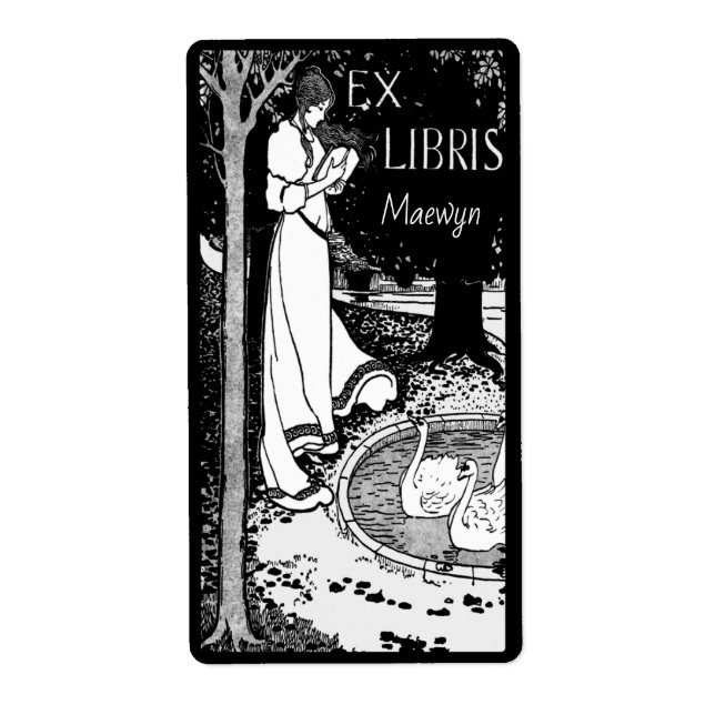 Personalized Vintage Woman Bookplate (Front)