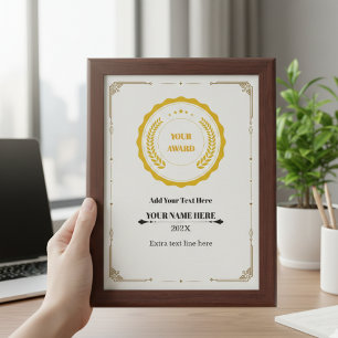 Personalized Vintage Wreath Award Plaque for Emplo