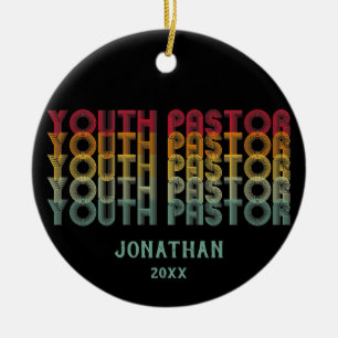 Personalized Vintage Youth Pastor Ceramic Ornament