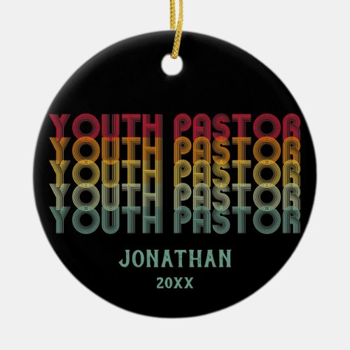 Personalized Vintage Youth Pastor  Ceramic Ornament