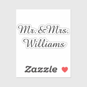 Personalized Vinyl Custom Wedding Sign Last Name Sticker