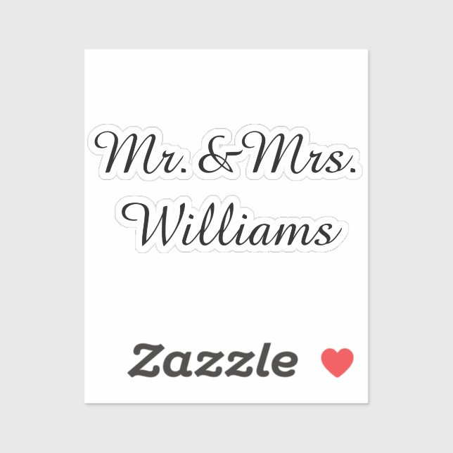 Personalized Vinyl Custom Wedding Sign Last Name Sticker (Sheet)