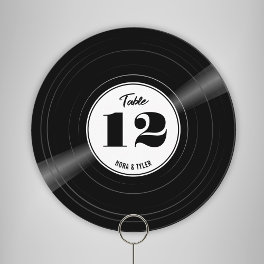 Personalized Vinyl Record Black White Table Number