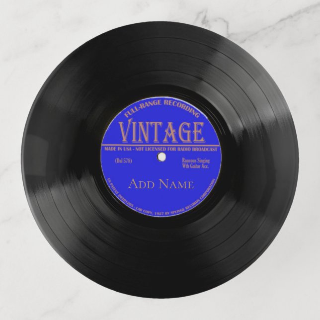 Personalized Vinyl Record Design Trinket Tray (Front)