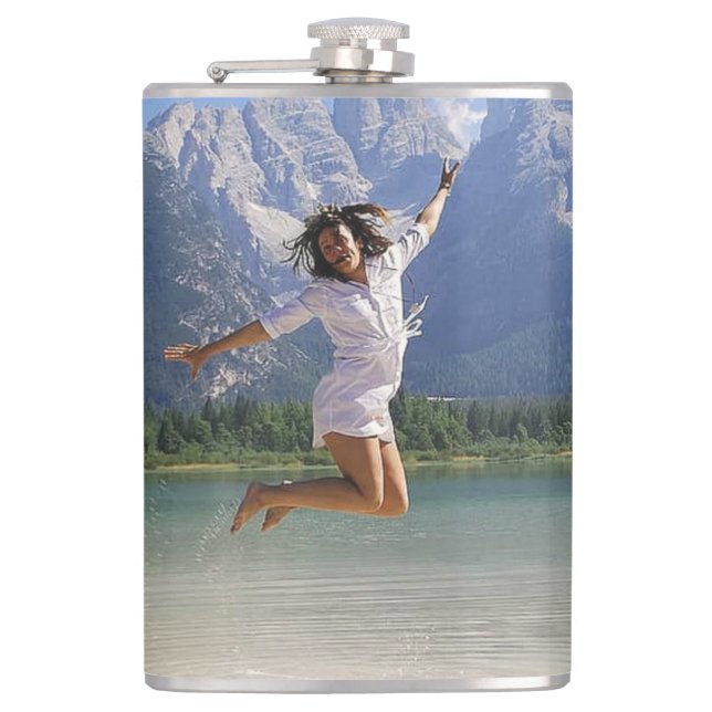 Personalized Vinyl Wrapped Flask (Front)