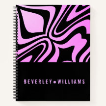 Personalized Violet & Black Spiral Notebook