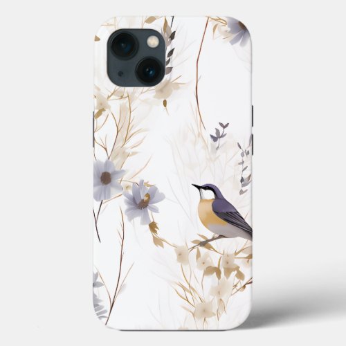 Personalized Violet Dried Wildflowers iPhone 13 Case