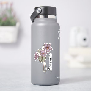 Personalized Violet Floral Name Custom Botanical  Sticker