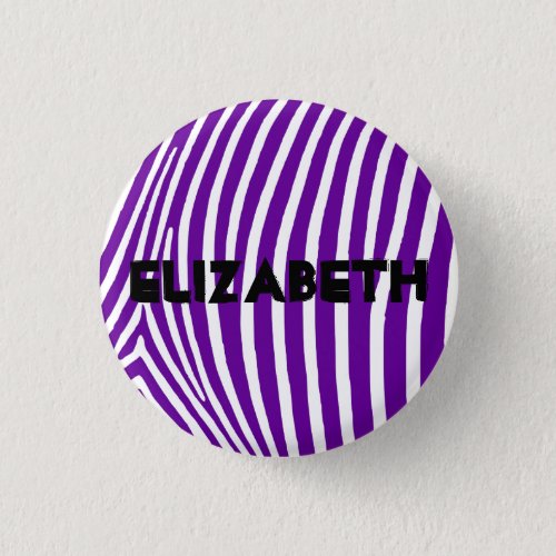 Personalized Violet Purple Zebra Stripes Pinback Button