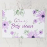 Personalized Violet Watercolor Flowers Baby Shower Paper Pad<br><div class="desc">Personalized Violet Watercolor Flowers Baby Shower Paper Pad – Custom Notepad for Girls Celebrate your special day with this personalized violet watercolor flowers baby shower paper pad. Featuring elegant hand-painted floral artwork in soft purple tones, this custom notepad is perfect for jotting down guest notes, wishes, or messages. Ideal as...</div>