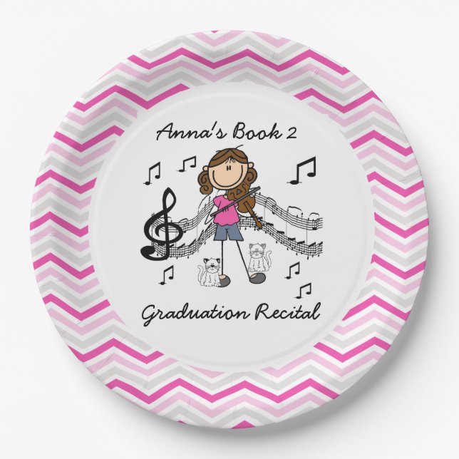 Personalized Violin Player Paper Plates (Front)