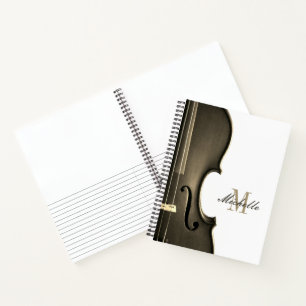Personalized violin teacher and student  notebook